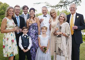 Family dressed for a wedding