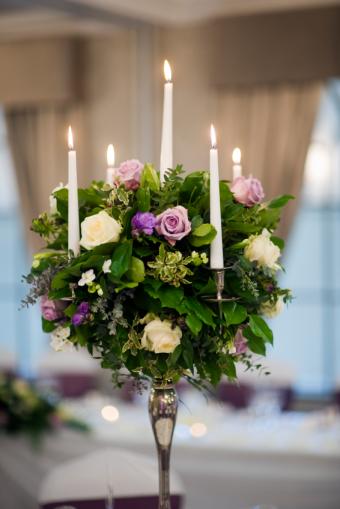 floral tapered candle centerpiece