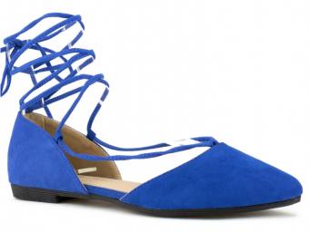 lace up blue flats