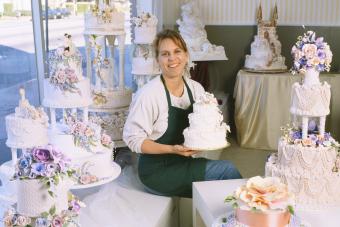 Baker with Wedding Cakes