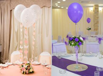 Wedding reception balloon decoration centerpiece