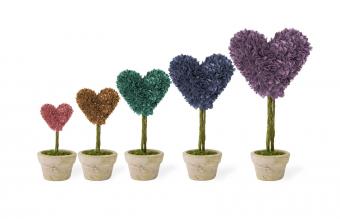 topiaries in different colors