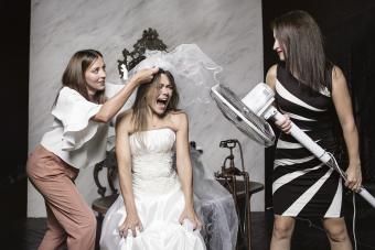 bride having meltdown during preparations