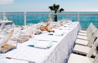 Wedding reception on the beach