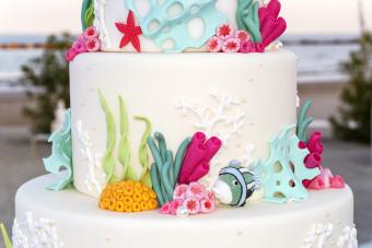 Cake design marine sea corals and fish style