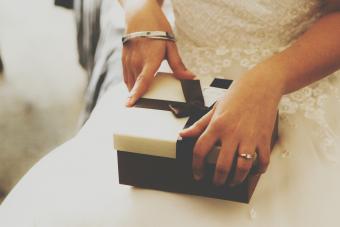 bride opening a gift