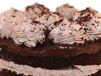 Photo of a groom's chocolate mousse layer cake