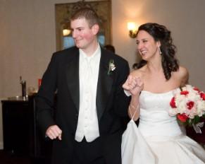 Bride and groom doing a surprise dance