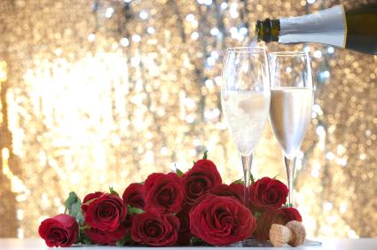 champagne and roses