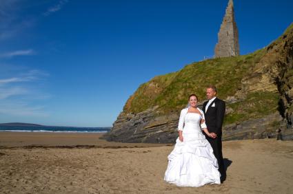 Bride and groom in County Kerry, Ireland.