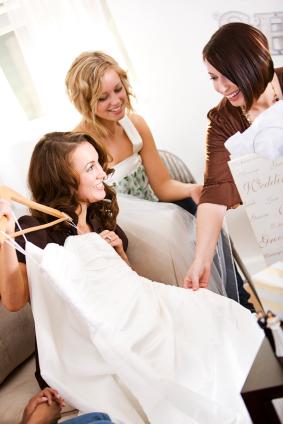Women having fun at a bridal shower