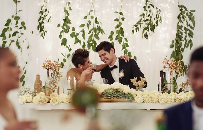 moments at their wedding reception