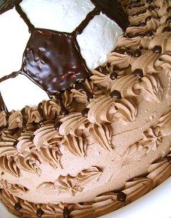 Chocolate groom's cake with soccer ball top