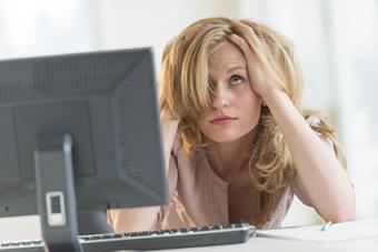 Woman stressed at work