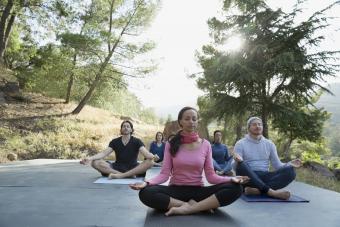 people meditating