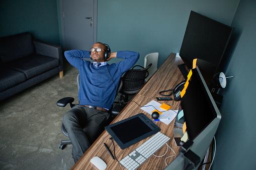 businessman relaxing at the office