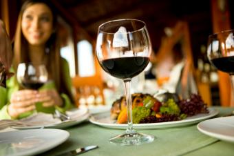 Red wine with food