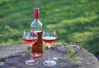 two glasses of rose wine