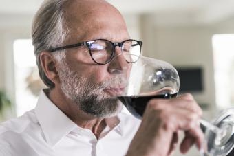 Man sipping wine