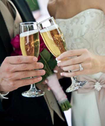 Champagne wedding toast