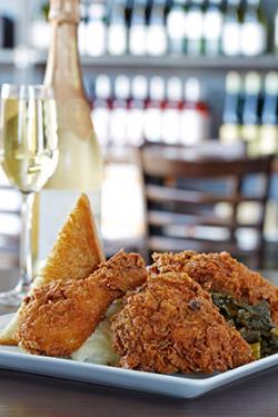 Max's Wine Dive Southern fried chicken and champagne