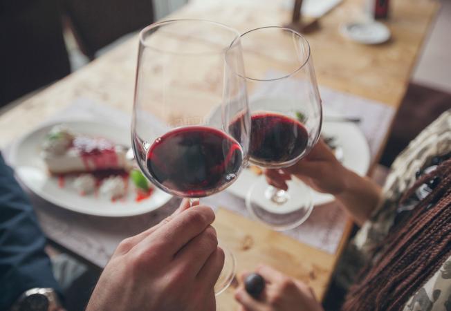 two glasses of red wine