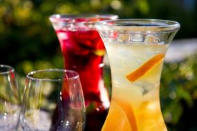 A frosty glass of sangria.