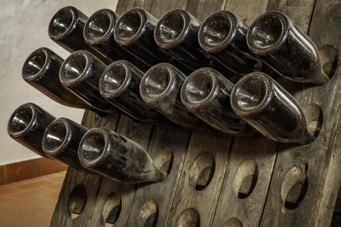 vintage red wine bottles
