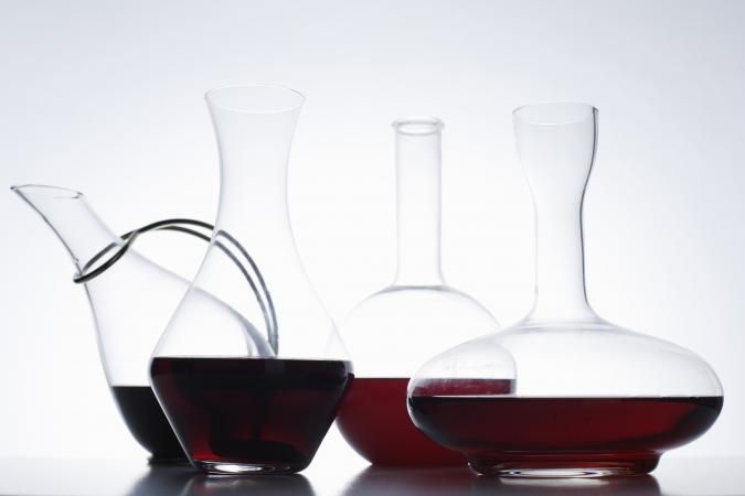 Assortment of wine decanters
