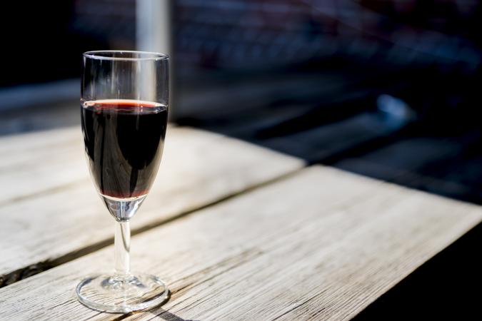 Glass of ruby port