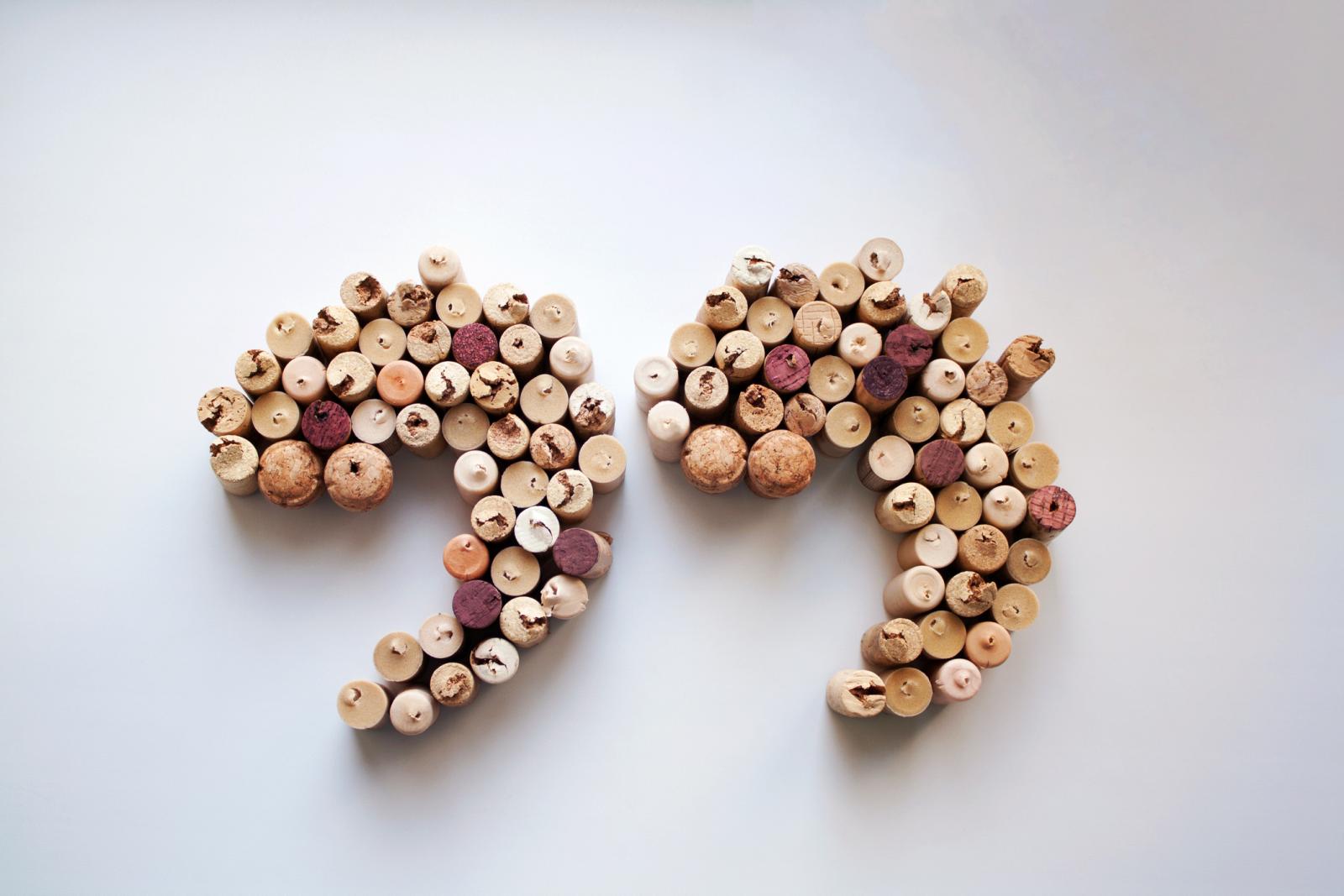 Wine corks quotation marks from above