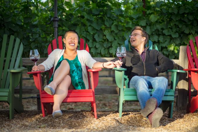 Couple enjoying a winery