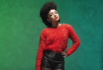 Stylish Woman with Afro Hair