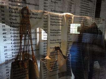 Display with convict clothing