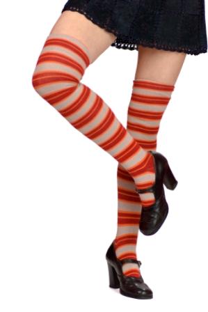 striped thigh highs