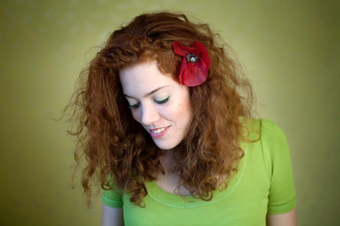Woman with flower in hair