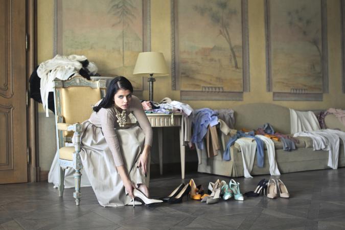 Woman getting ready