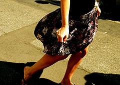 Black floral print skirt