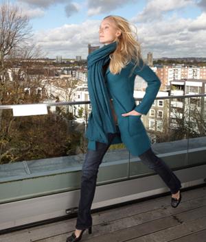 Woman wearing Happycoat