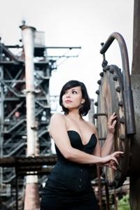 Plunging neckline dress