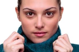 Woman in a blue sweater