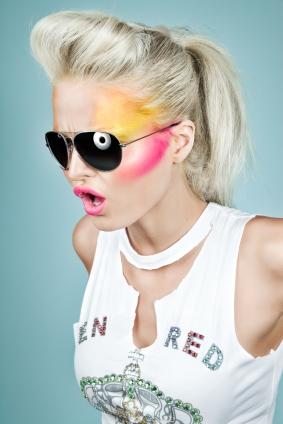 Woman in a unique keyhole tank top