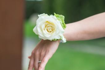 Rose Corsage on a woman's hand