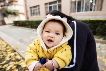 fall baby in stroller