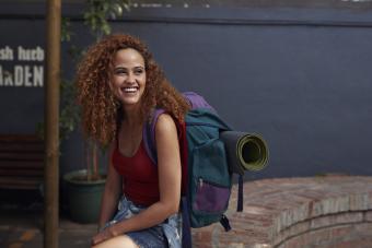 woman with a backpack