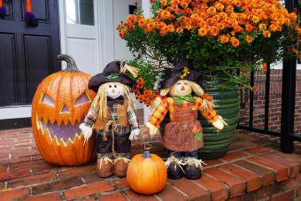 Porch decoration for a happy Halloween And a harvest festival