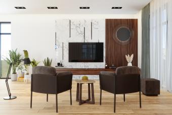 Chairs with rich brown upholstery