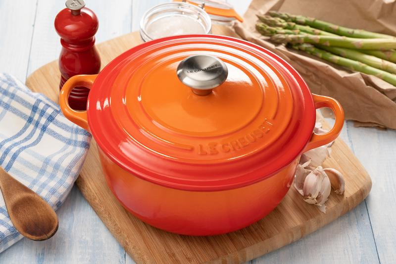 Ancienne Petite Cocotte Le Creuset Orange - 14 Cm - Ronde - Vintage