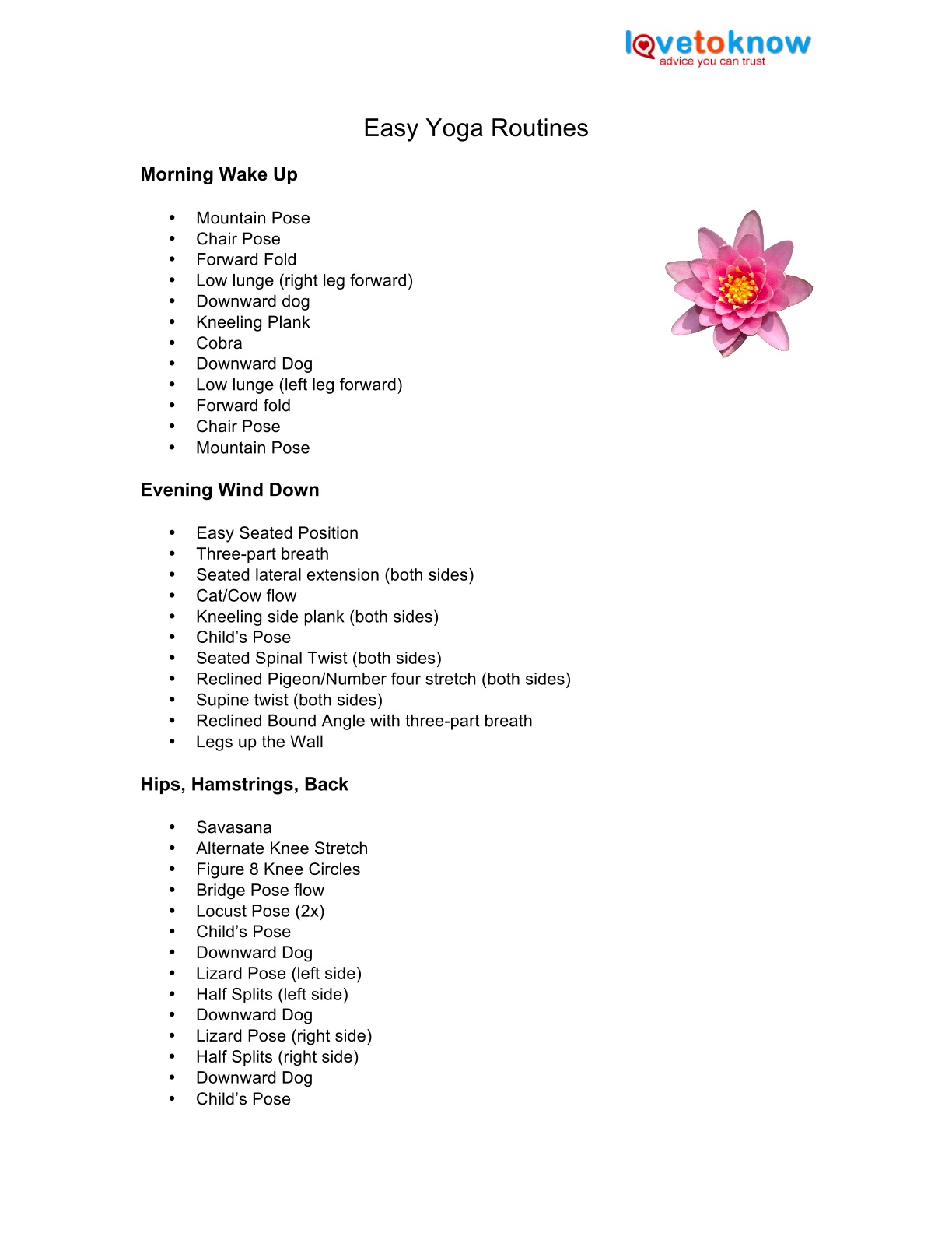 Beginner Yoga Routines  LoveToKnow