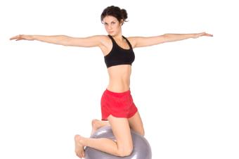 pilates ball, yoga position